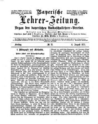 Bayerische Lehrerzeitung Freitag 4. August 1871