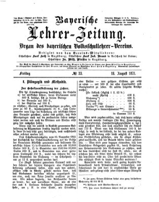 Bayerische Lehrerzeitung Freitag 18. August 1871