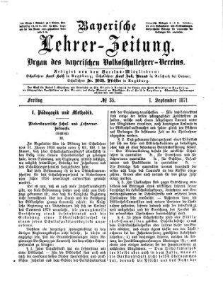 Bayerische Lehrerzeitung Freitag 1. September 1871