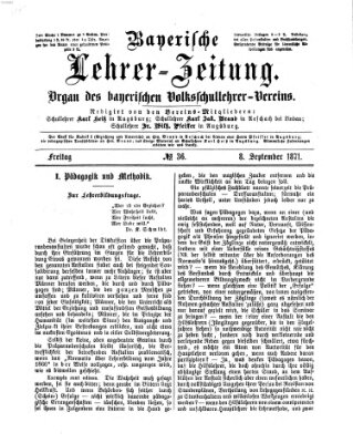 Bayerische Lehrerzeitung Freitag 8. September 1871