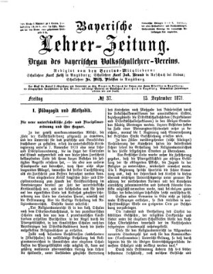 Bayerische Lehrerzeitung Freitag 15. September 1871