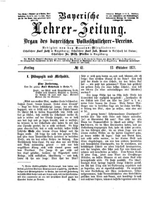 Bayerische Lehrerzeitung Freitag 13. Oktober 1871