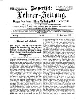 Bayerische Lehrerzeitung Freitag 3. November 1871