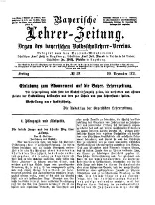 Bayerische Lehrerzeitung Freitag 29. Dezember 1871