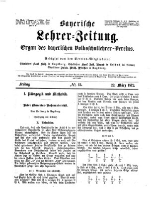 Bayerische Lehrerzeitung Freitag 22. März 1872