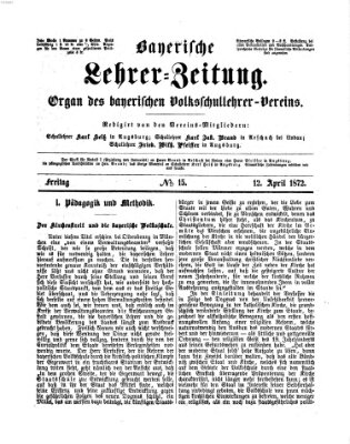 Bayerische Lehrerzeitung Freitag 12. April 1872