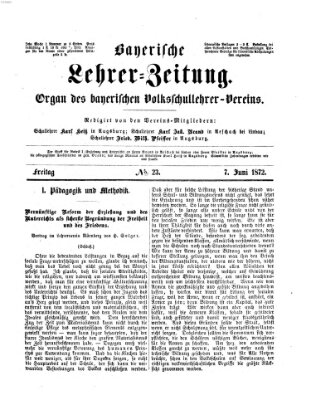 Bayerische Lehrerzeitung Freitag 7. Juni 1872