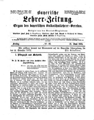 Bayerische Lehrerzeitung Freitag 21. Juni 1872