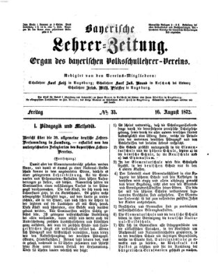 Bayerische Lehrerzeitung Freitag 16. August 1872