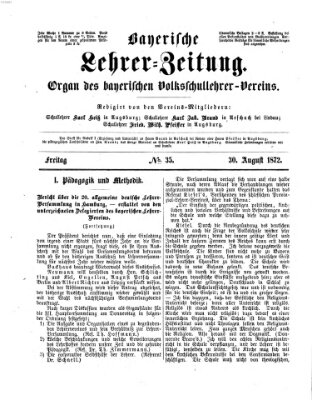 Bayerische Lehrerzeitung Freitag 30. August 1872