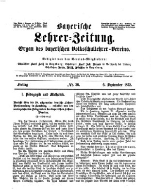 Bayerische Lehrerzeitung Freitag 6. September 1872