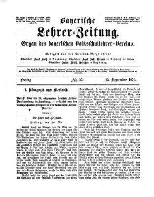 Bayerische Lehrerzeitung Freitag 13. September 1872