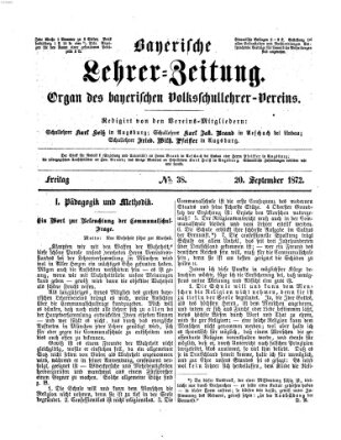 Bayerische Lehrerzeitung Freitag 20. September 1872