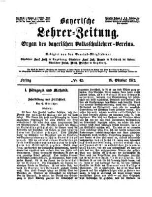 Bayerische Lehrerzeitung Freitag 18. Oktober 1872