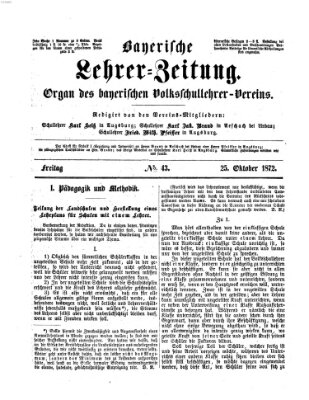 Bayerische Lehrerzeitung Freitag 25. Oktober 1872