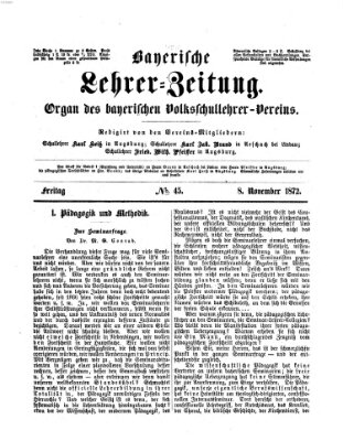 Bayerische Lehrerzeitung Freitag 8. November 1872