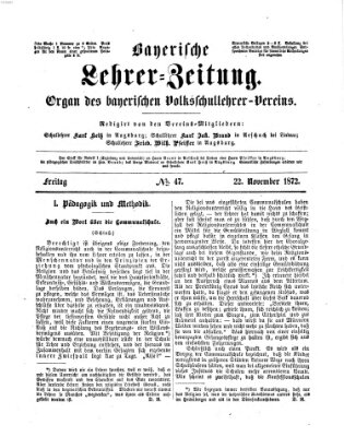 Bayerische Lehrerzeitung Freitag 22. November 1872