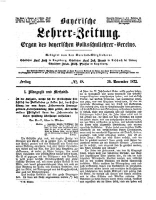 Bayerische Lehrerzeitung Freitag 29. November 1872