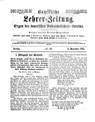 Bayerische Lehrerzeitung Freitag 6. Dezember 1872