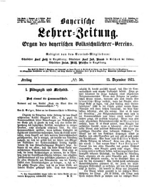 Bayerische Lehrerzeitung Freitag 13. Dezember 1872