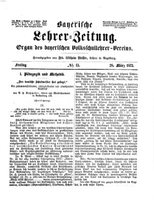 Bayerische Lehrerzeitung Freitag 28. März 1873