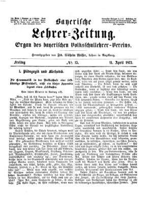 Bayerische Lehrerzeitung Freitag 11. April 1873