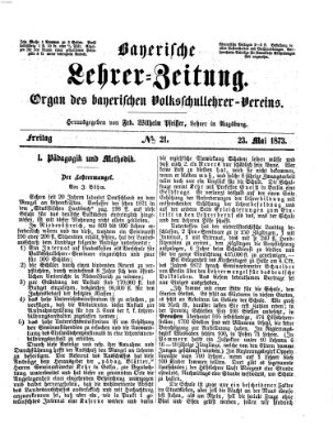 Bayerische Lehrerzeitung Freitag 23. Mai 1873