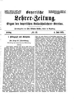 Bayerische Lehrerzeitung Freitag 4. Juli 1873