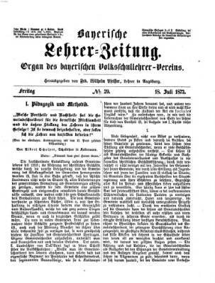 Bayerische Lehrerzeitung Freitag 18. Juli 1873