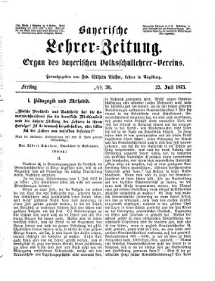 Bayerische Lehrerzeitung Freitag 25. Juli 1873