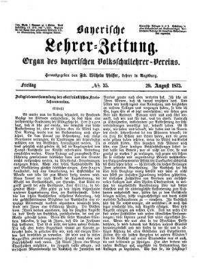 Bayerische Lehrerzeitung Freitag 29. August 1873