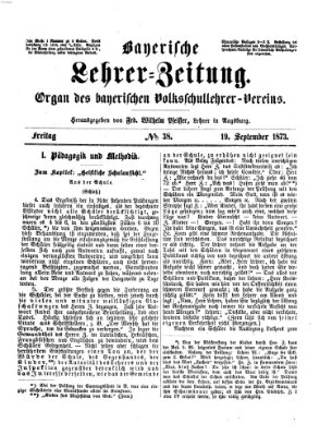 Bayerische Lehrerzeitung Freitag 19. September 1873