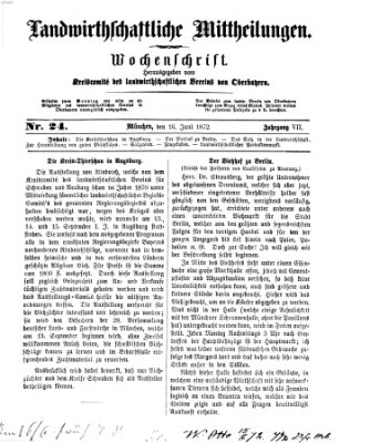 Landwirthschaftliche Mittheilungen Sonntag 16. Juni 1872