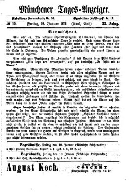 Münchener Tages-Anzeiger Freitag 10. Januar 1873