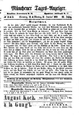 Münchener Tages-Anzeiger Montag 13. Januar 1873