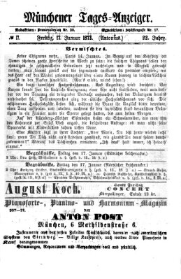 Münchener Tages-Anzeiger Freitag 17. Januar 1873