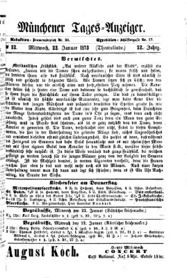 Münchener Tages-Anzeiger Mittwoch 22. Januar 1873