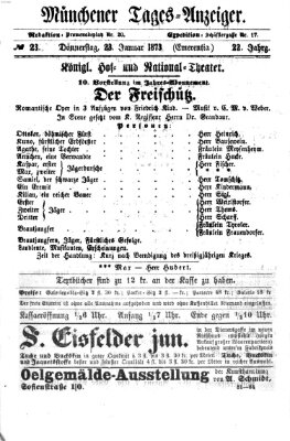 Münchener Tages-Anzeiger Donnerstag 23. Januar 1873