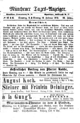 Münchener Tages-Anzeiger Sonntag 9. Februar 1873