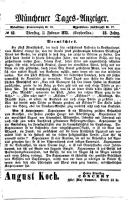 Münchener Tages-Anzeiger Dienstag 11. Februar 1873
