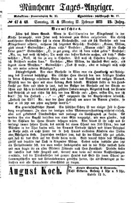 Münchener Tages-Anzeiger Montag 17. Februar 1873