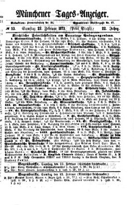 Münchener Tages-Anzeiger Samstag 22. Februar 1873