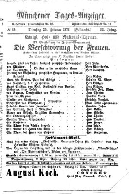 Münchener Tages-Anzeiger Dienstag 25. Februar 1873