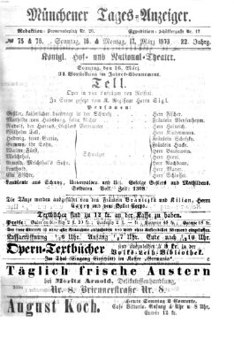 Münchener Tages-Anzeiger Sonntag 16. März 1873