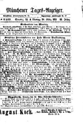 Münchener Tages-Anzeiger Sonntag 23. März 1873