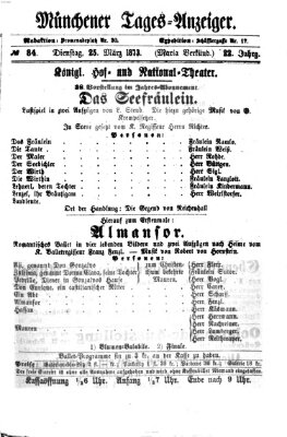 Münchener Tages-Anzeiger Dienstag 25. März 1873