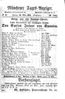 Münchener Tages-Anzeiger Freitag 28. März 1873