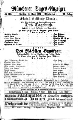 Münchener Tages-Anzeiger Freitag 18. April 1873