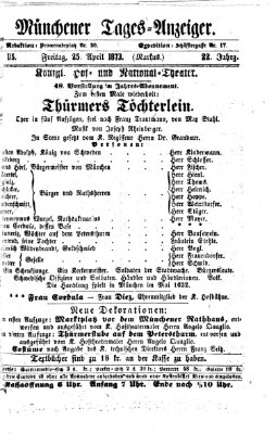 Münchener Tages-Anzeiger Freitag 25. April 1873