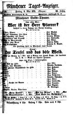 Münchener Tages-Anzeiger Freitag 9. Mai 1873